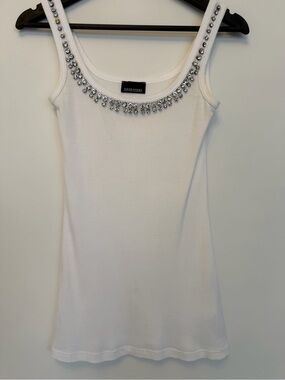 Ermanno Scervino White Embellished Tank Top